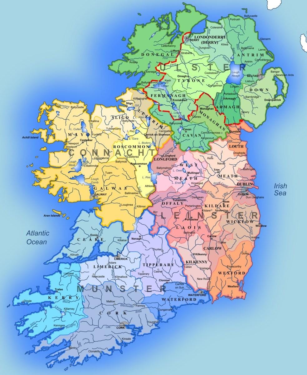 mapa ng ilog ng ireland mapa para sa mga bata