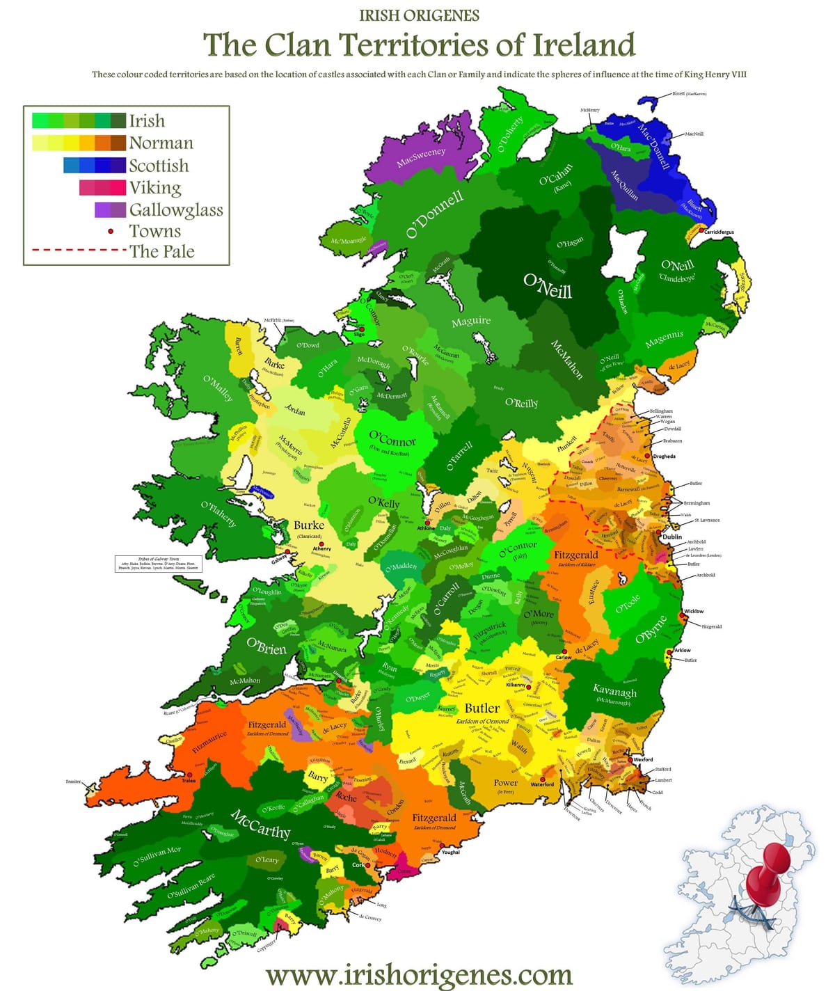 mapa ng clan mapa ng ireland