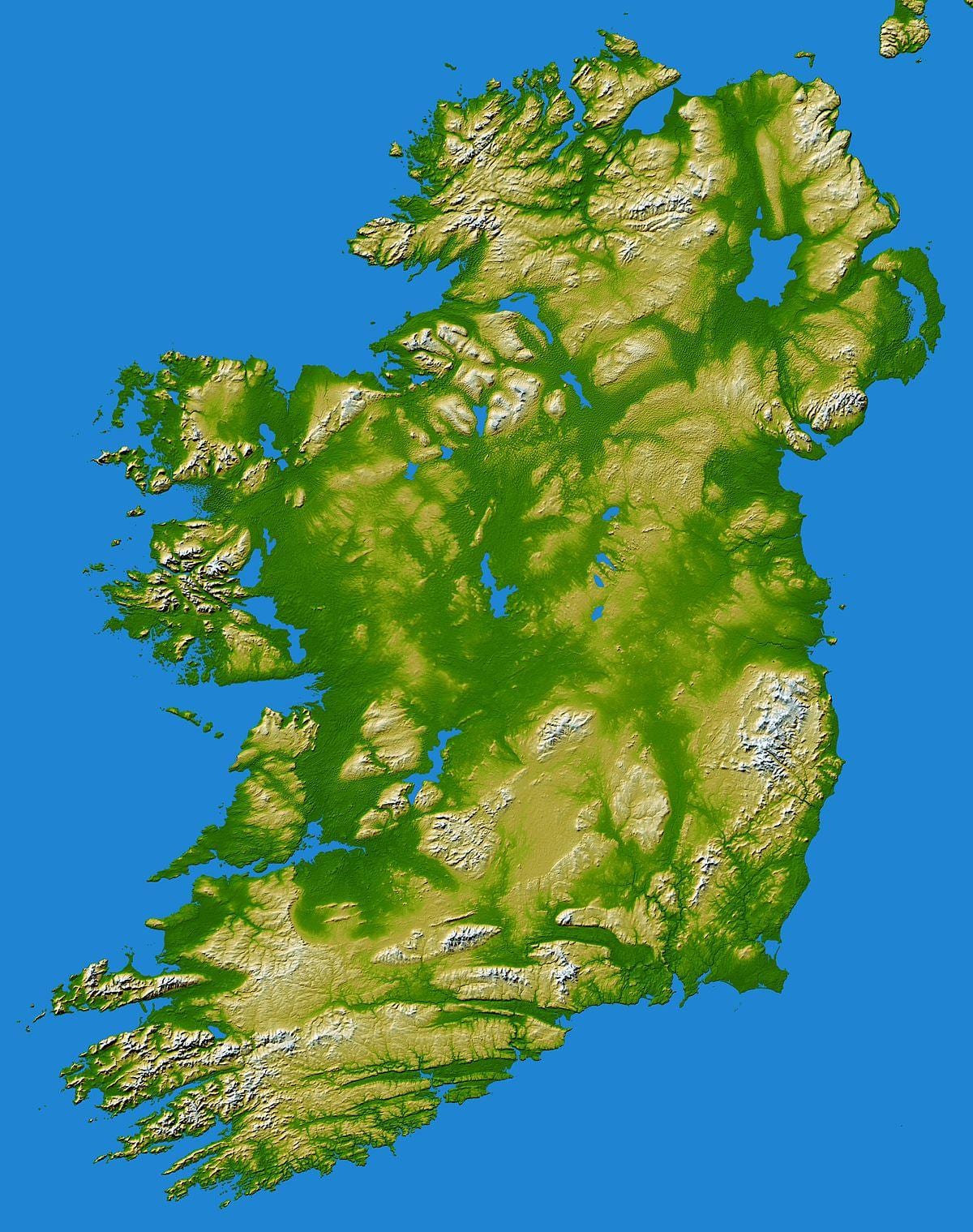 ireland bundok mga saklaw ng mapa