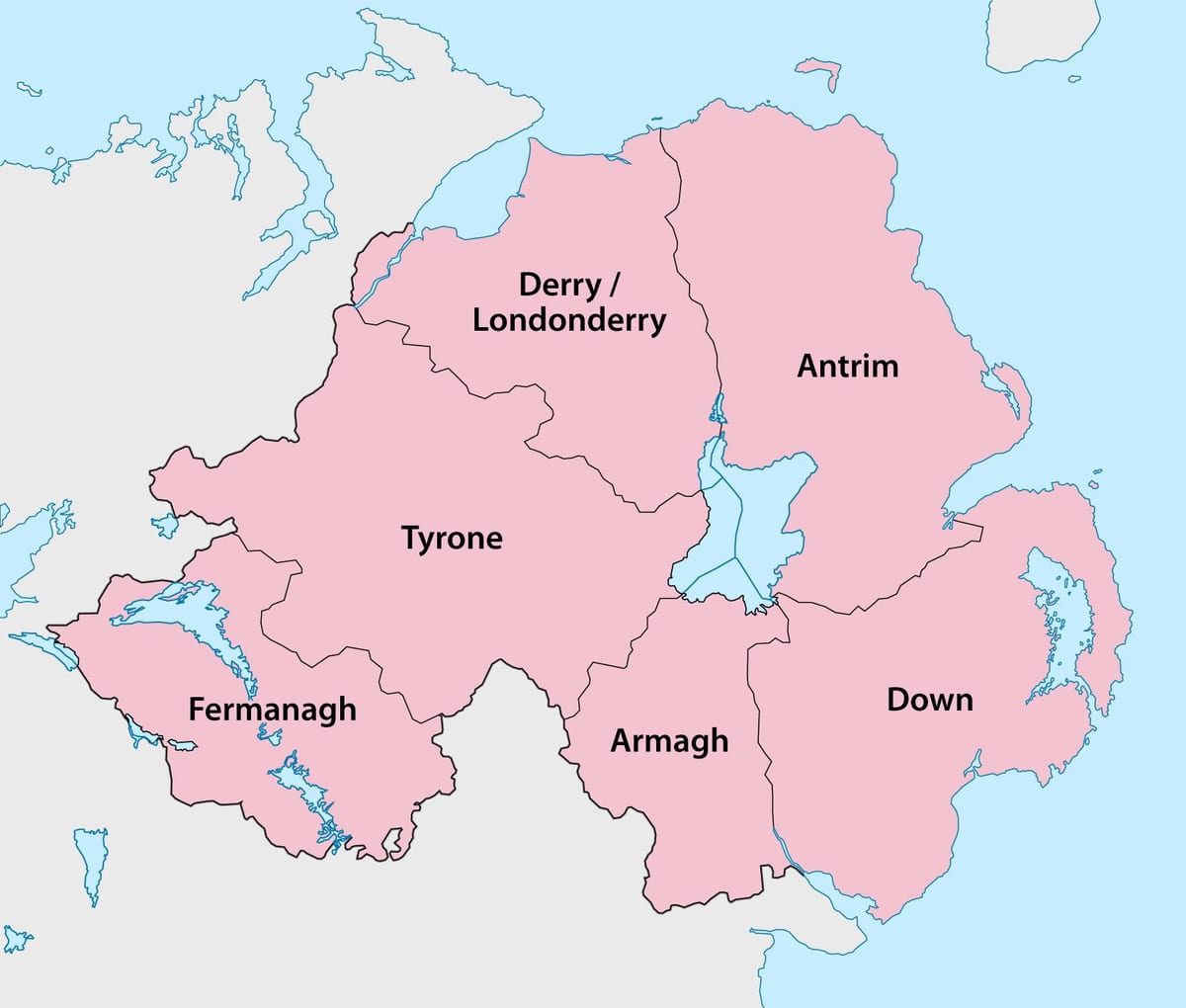 down ireland mapa