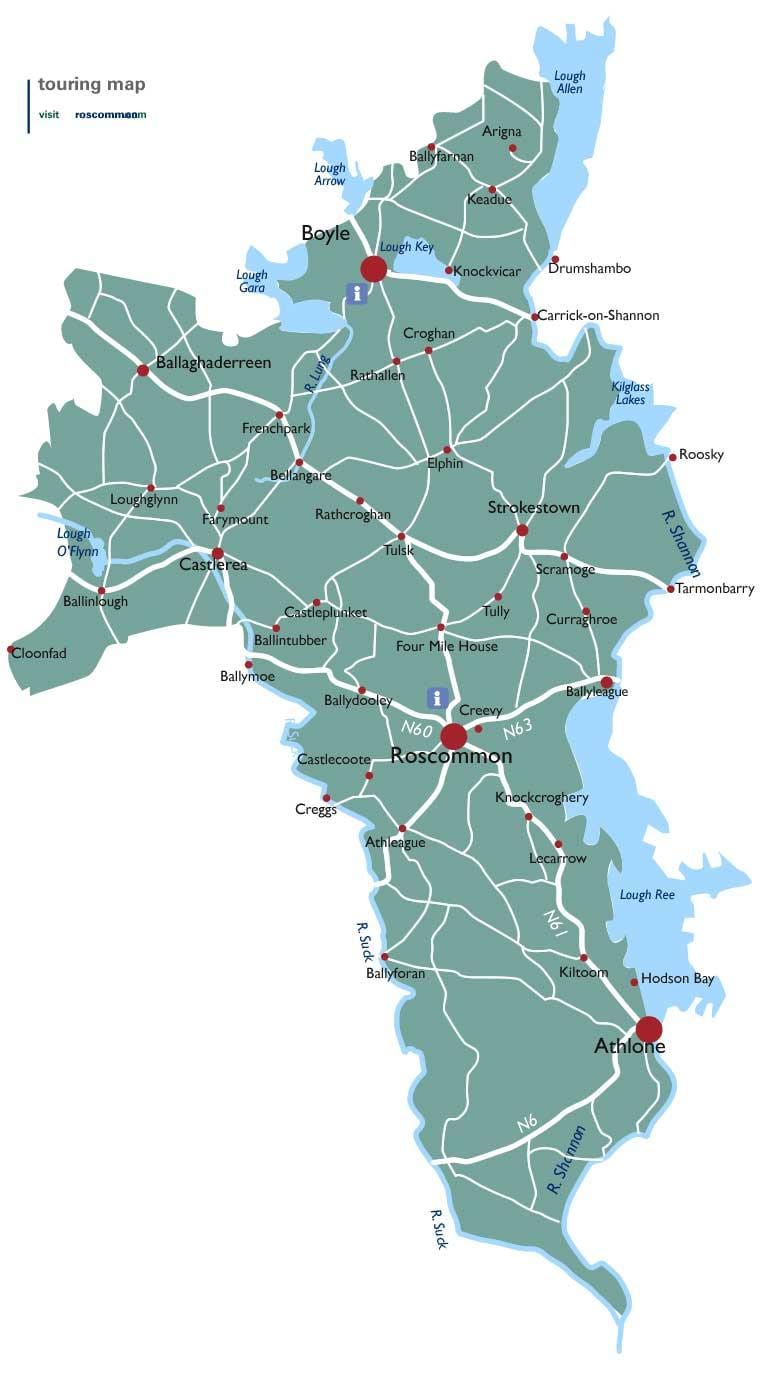 mapa ng county roscommon ireland