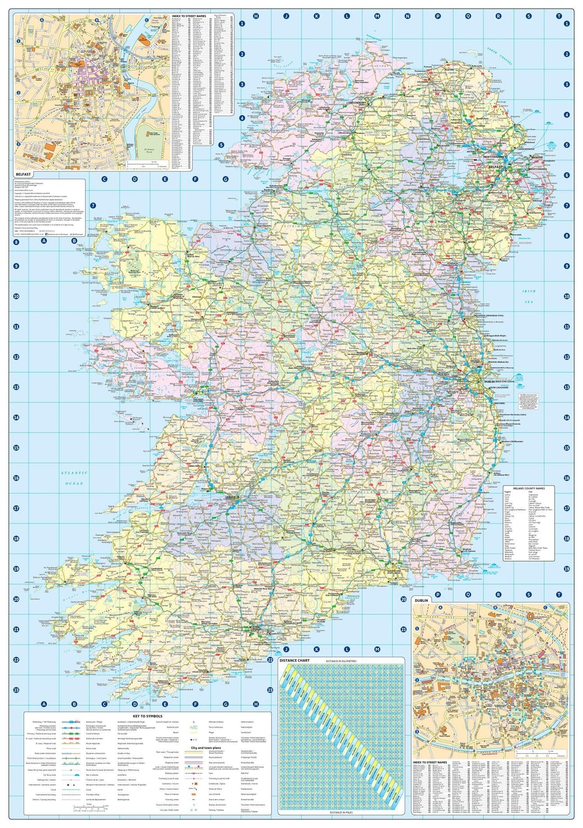 mapa ng distansya sa mapa ireland
