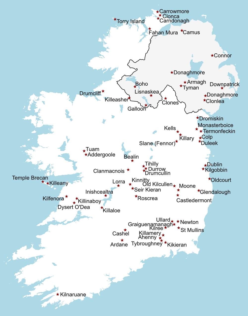 ireland sightseeing mapa