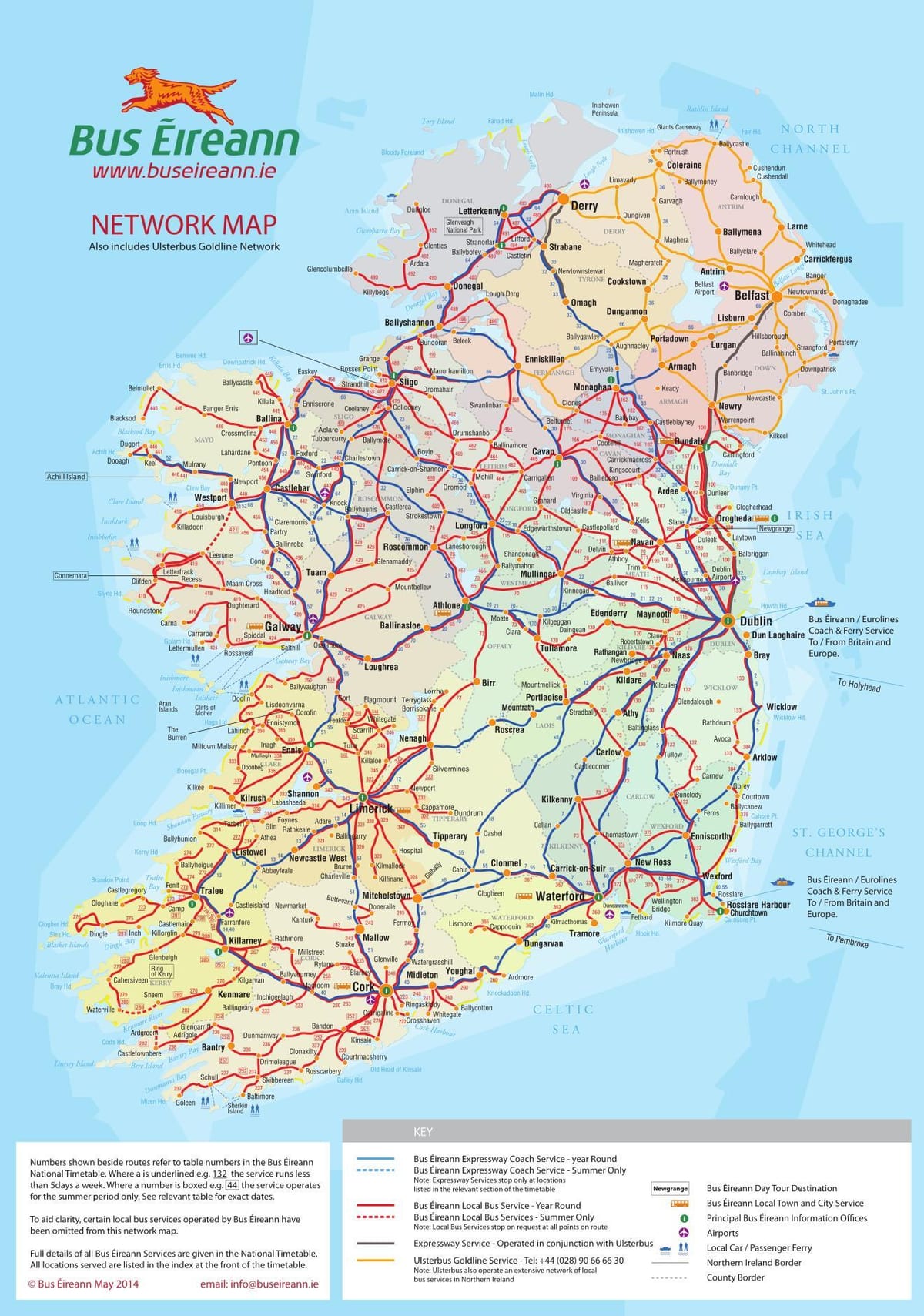 ireland bus ruta sa mapa