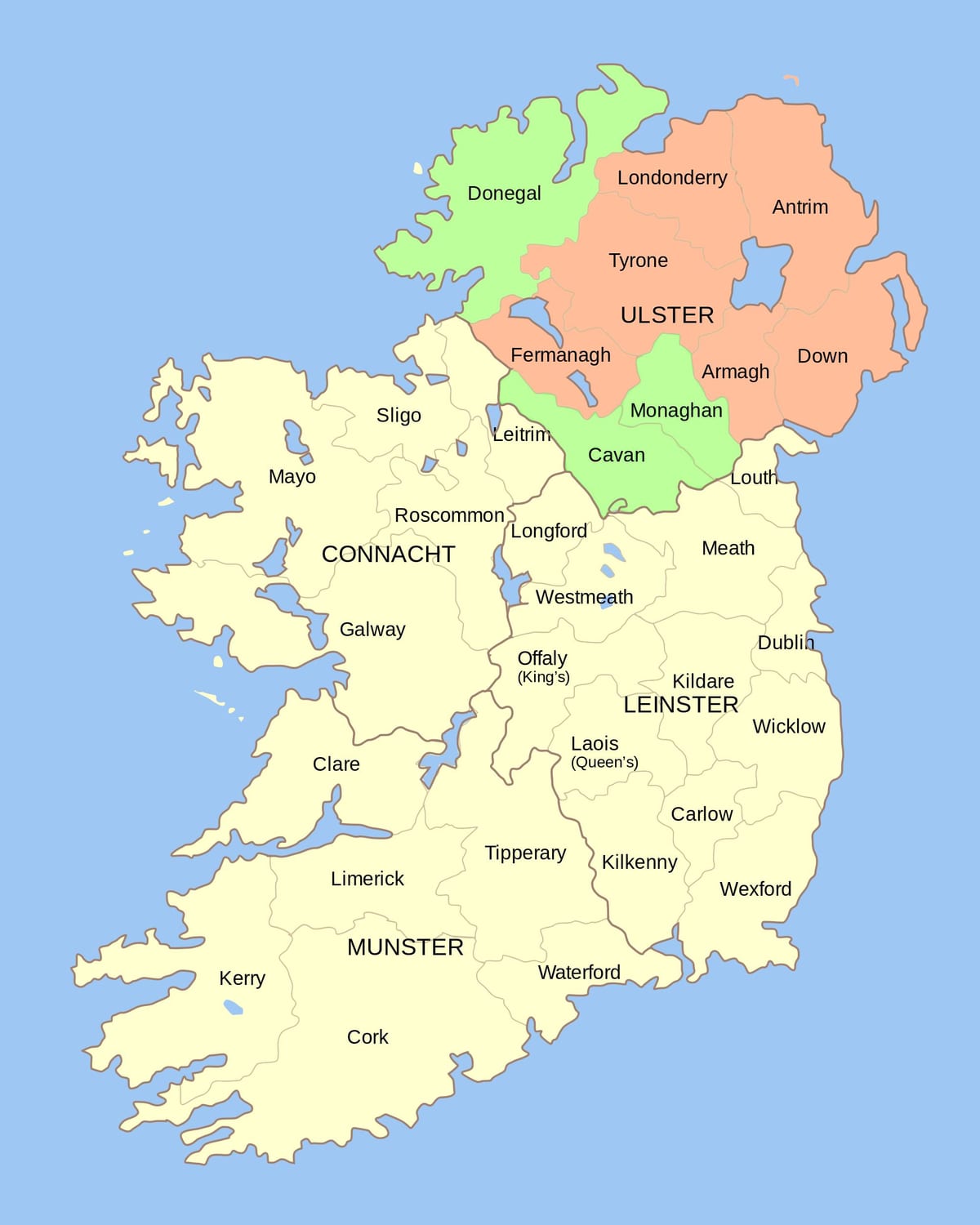 mapa ng ireland sa mga landmark