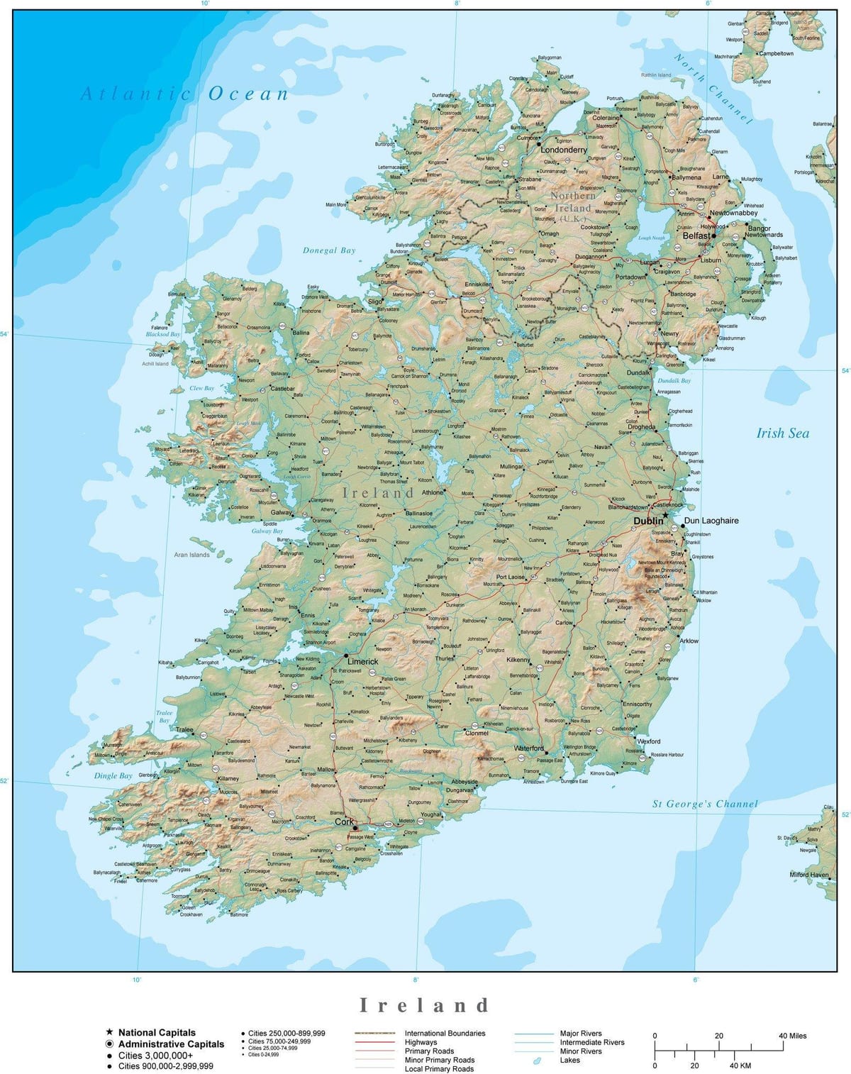 mapa ng ireland lupain