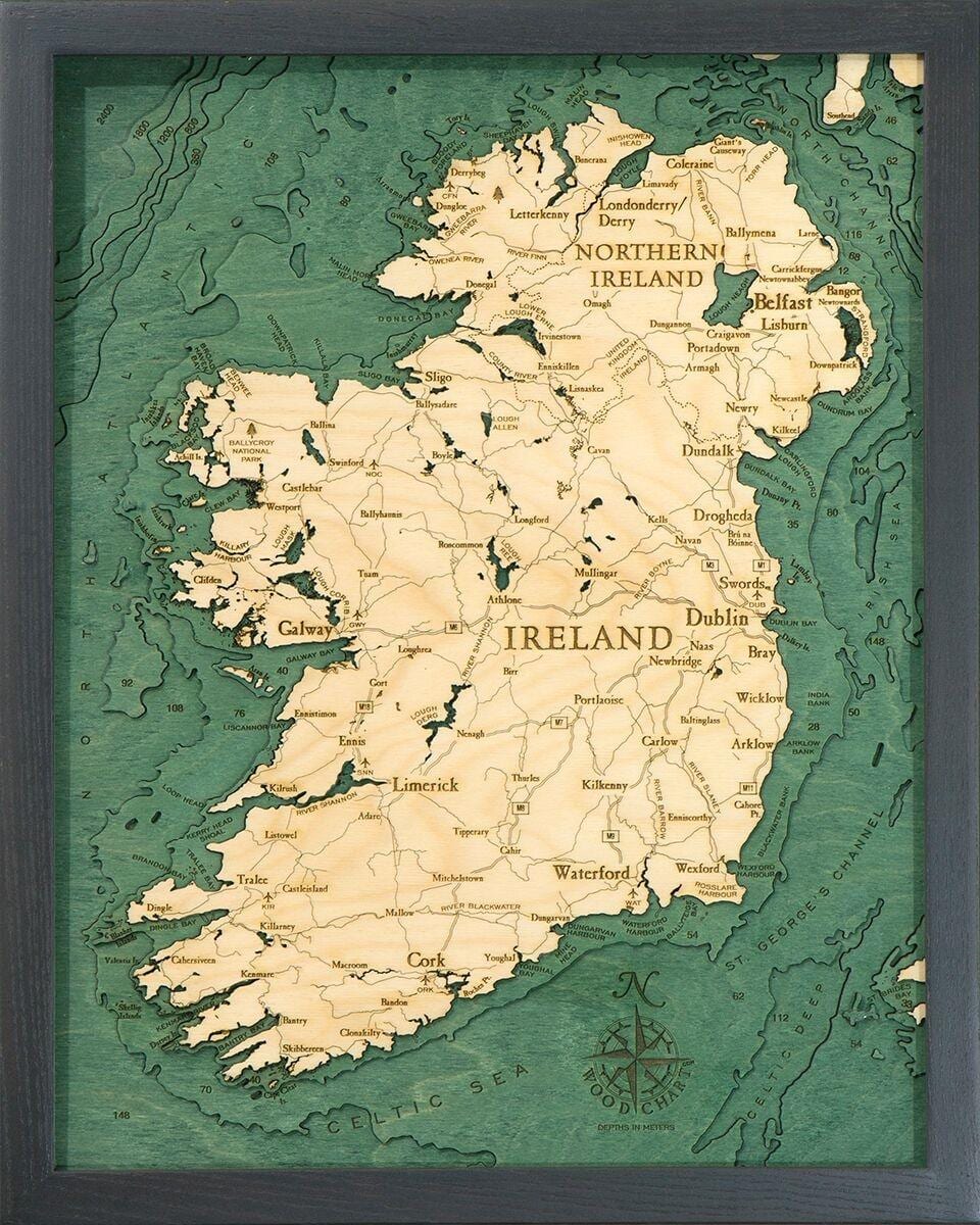 mapa ng ireland mapa art