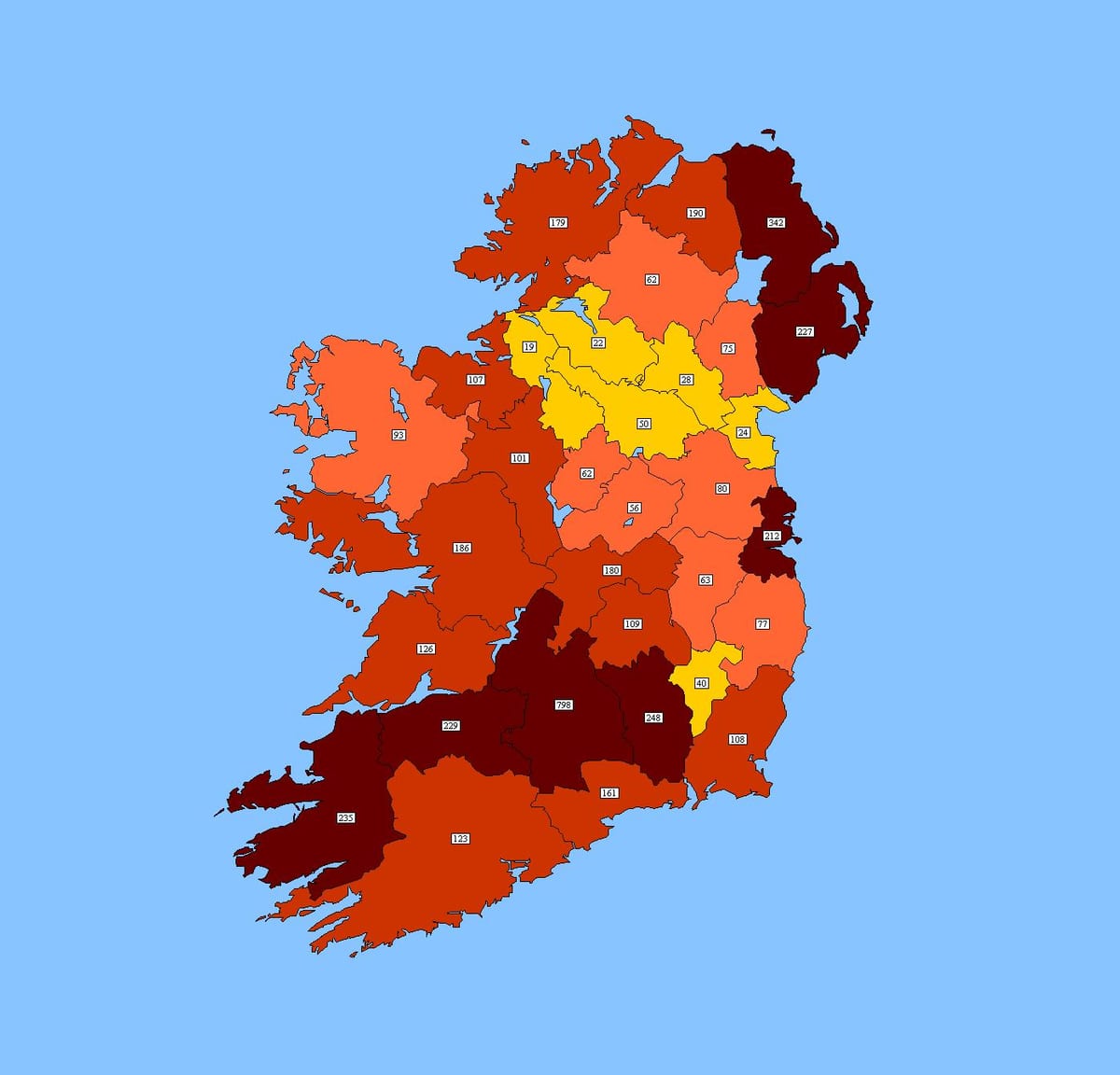 mapa ng ireland postcode