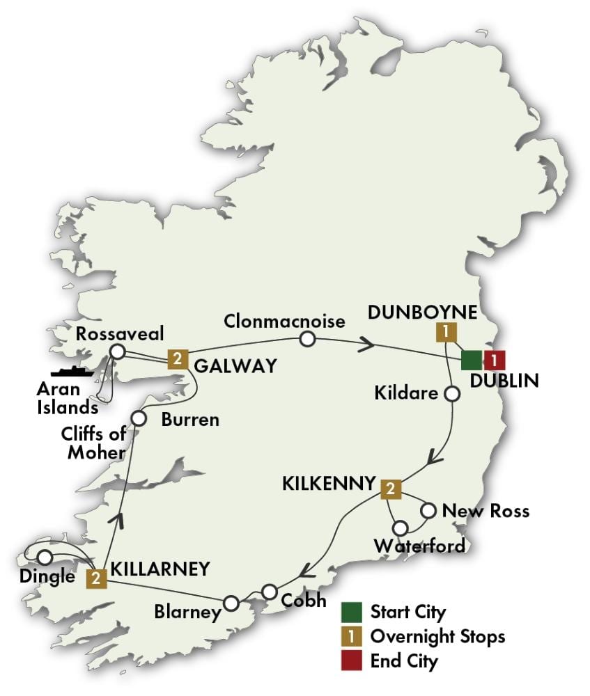 mapa 0f ireland
