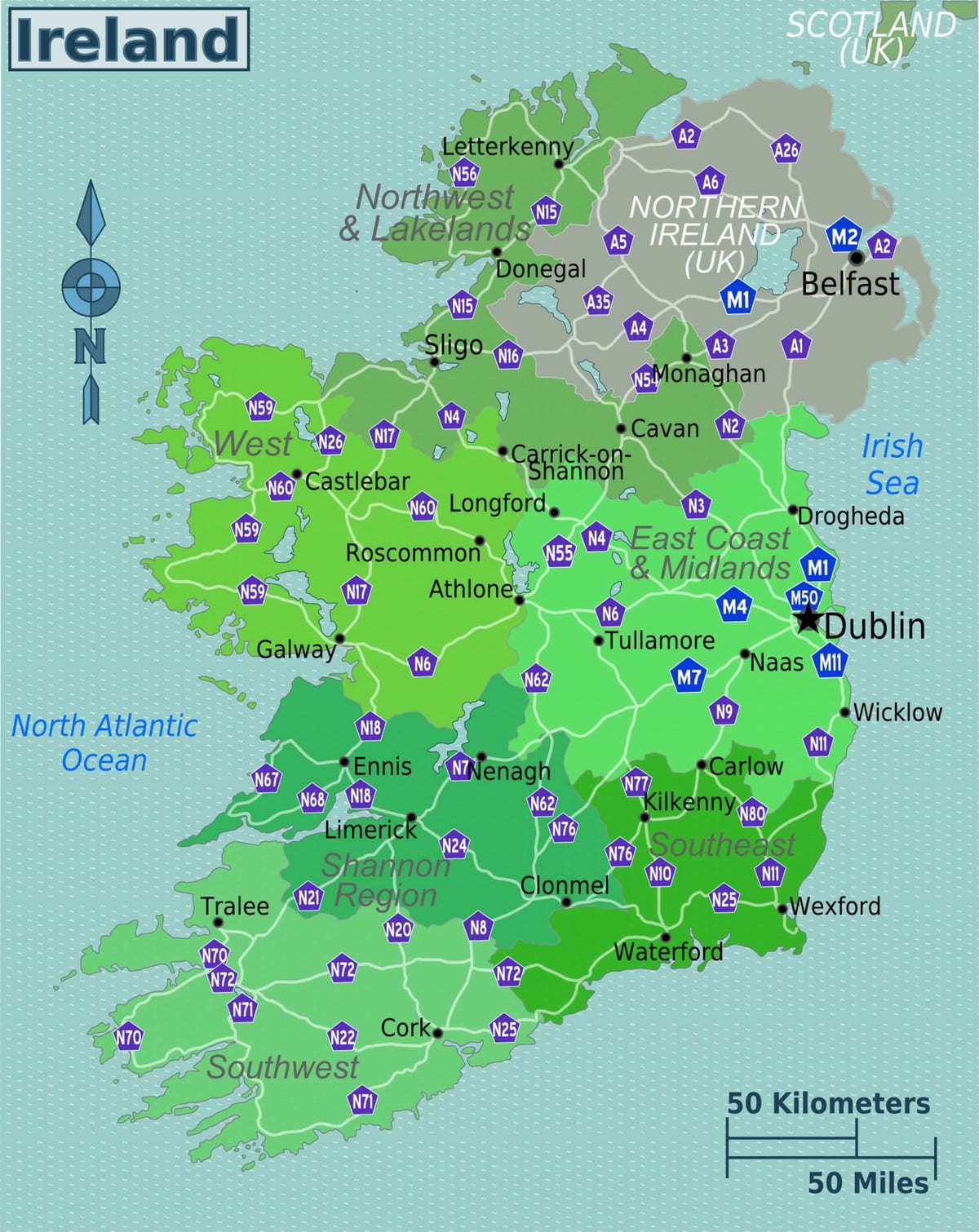 mapa ng makulay na mapa ng ireland