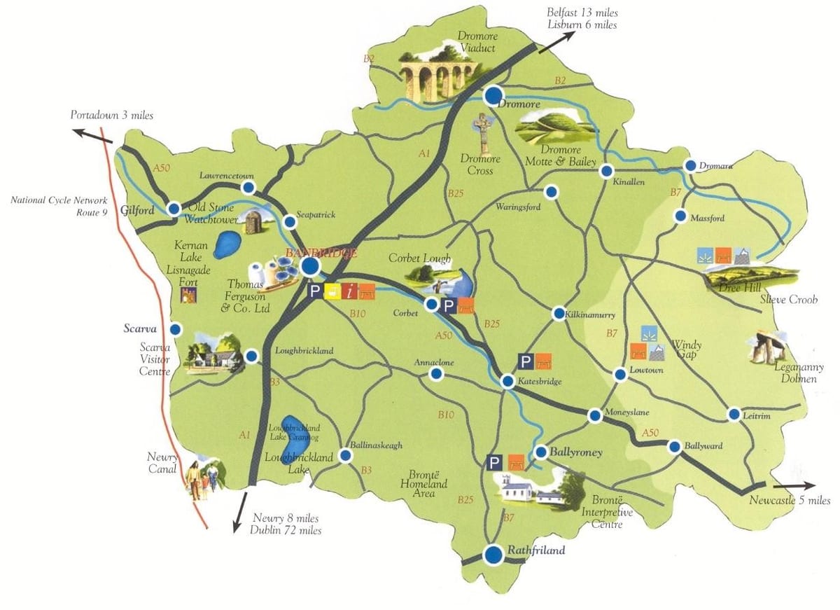 mapa ng co down at ireland