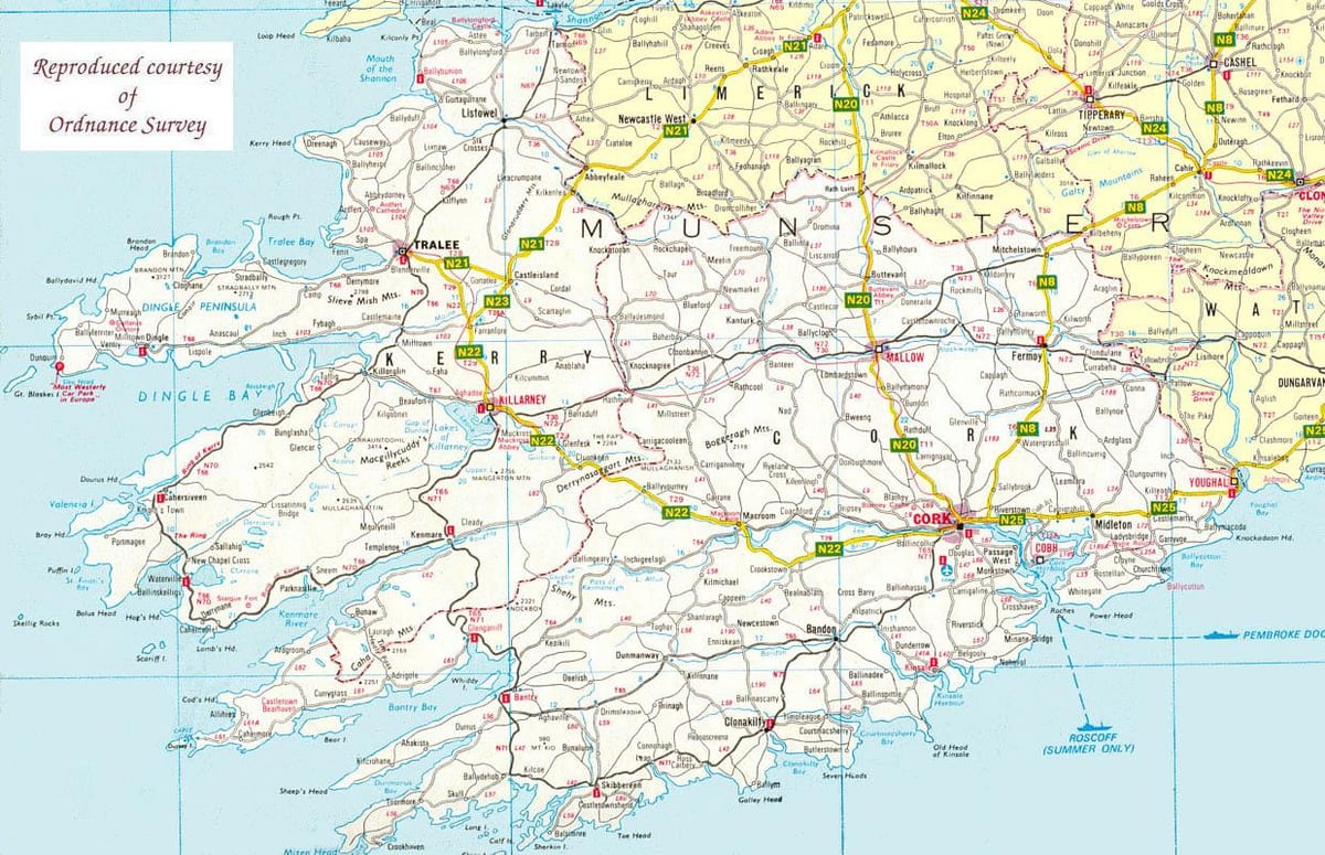 mapa ng mapa ng north west ireland