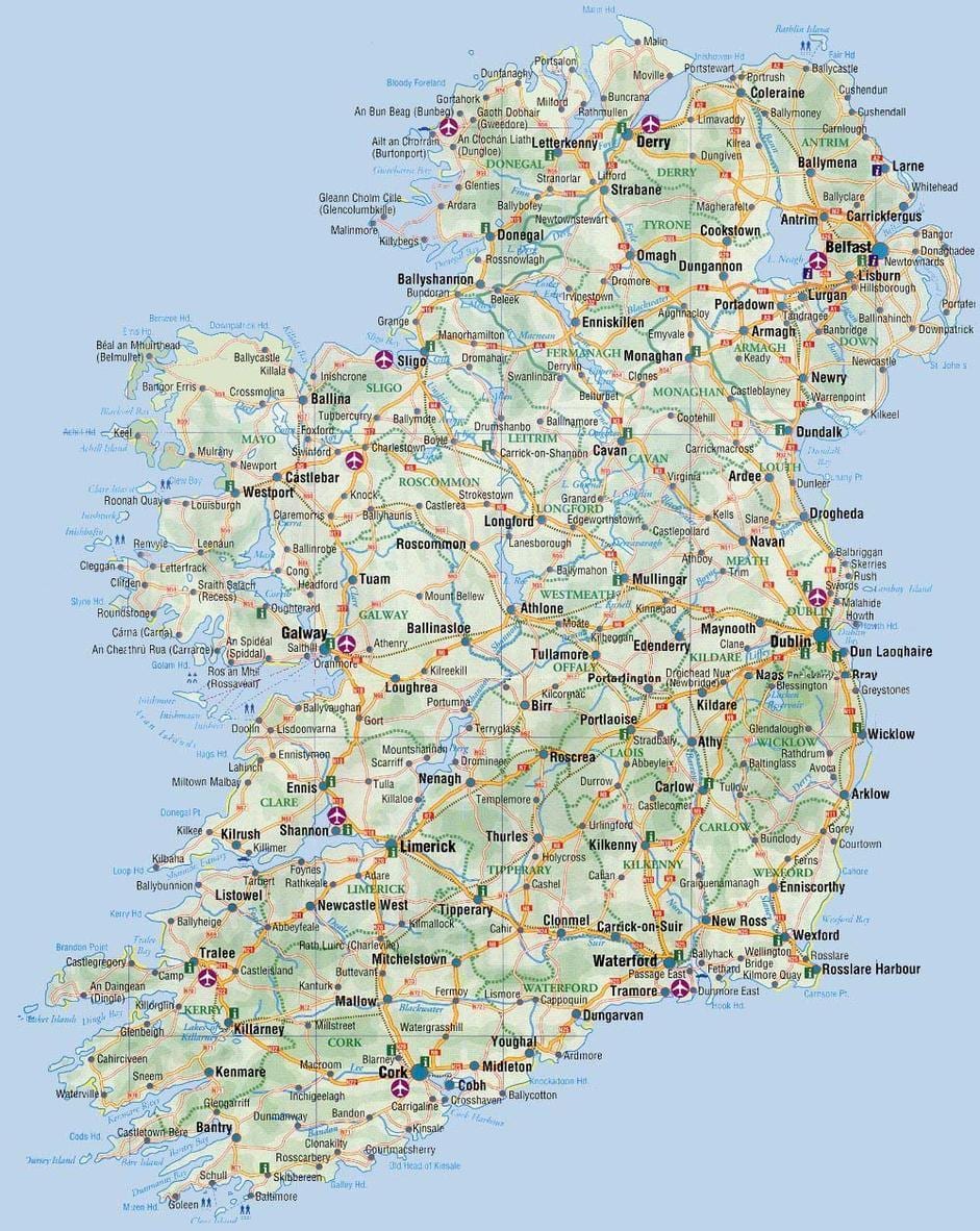 mapa ng mapa ng ireland aklat
