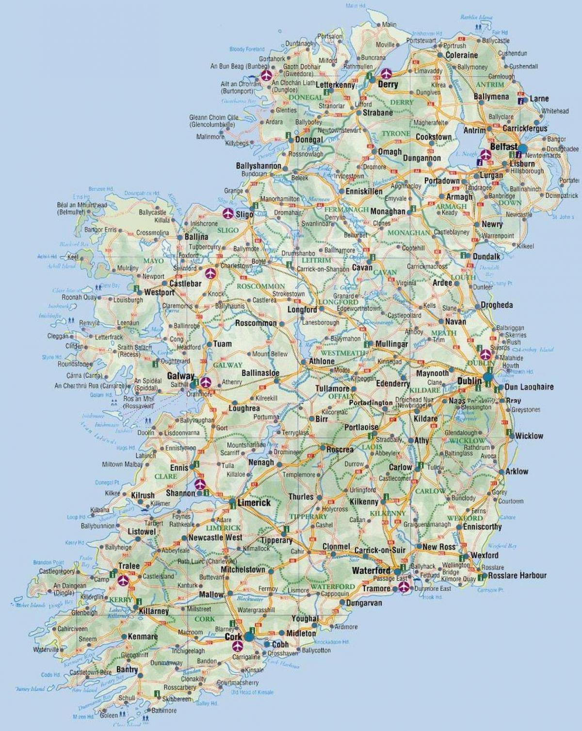 isang mapa ng ireland