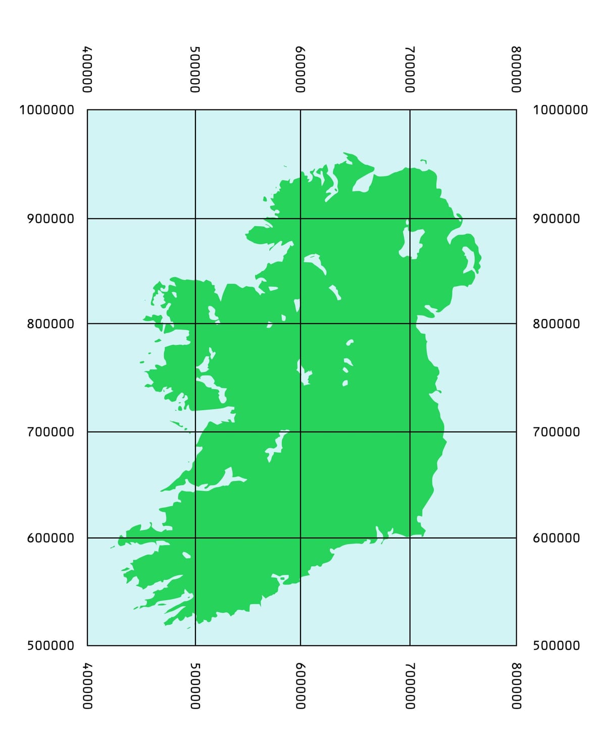 mapa ng mga coordinate ireland