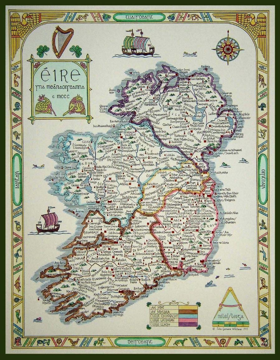 mapa ng medyebal ireland