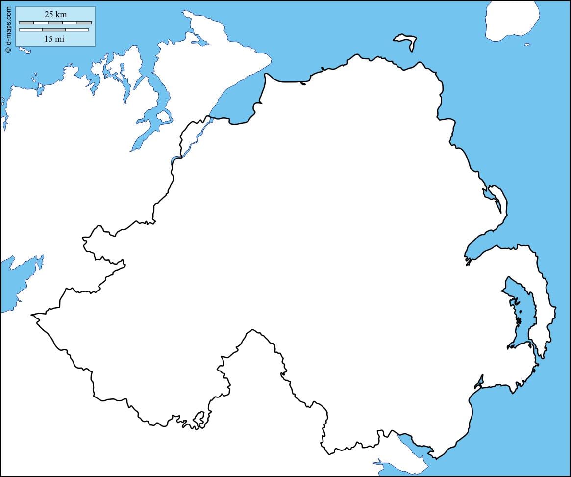 blangkong mapa ng northern ireland