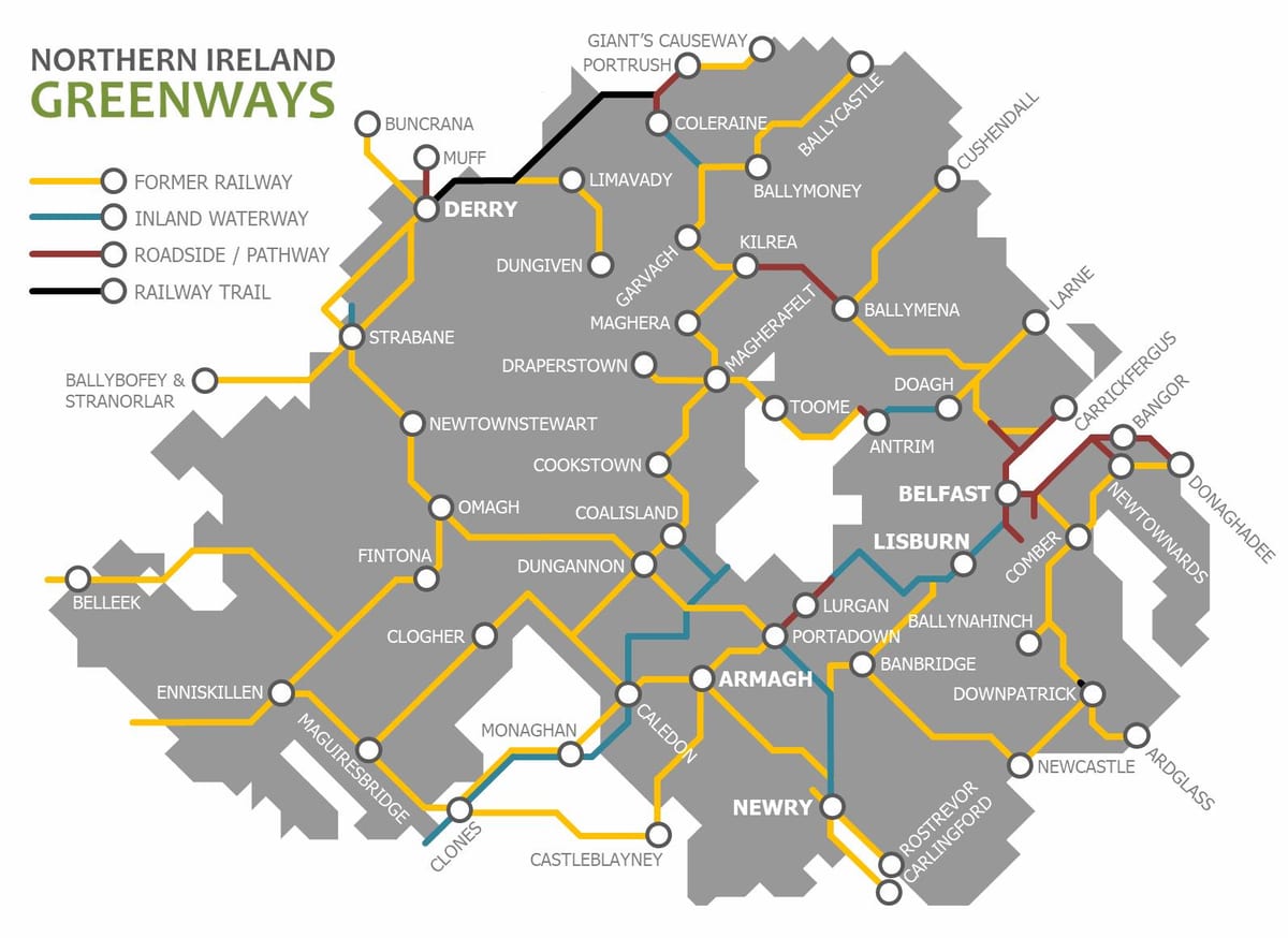 mapa ng hilagang ireland rail network