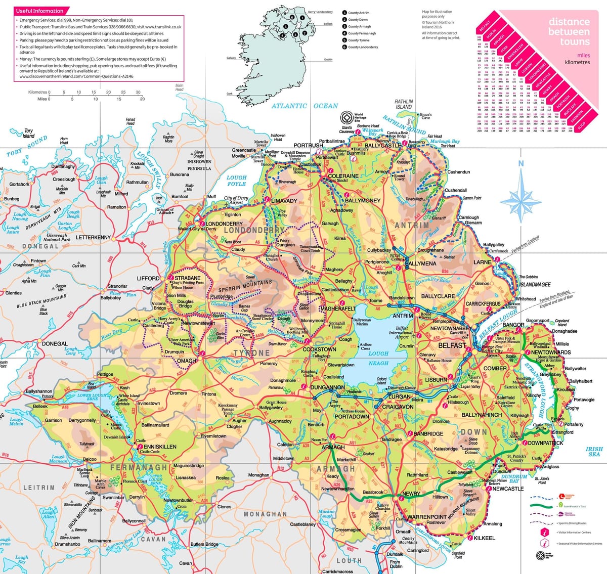 northern ireland atraksyon mapa