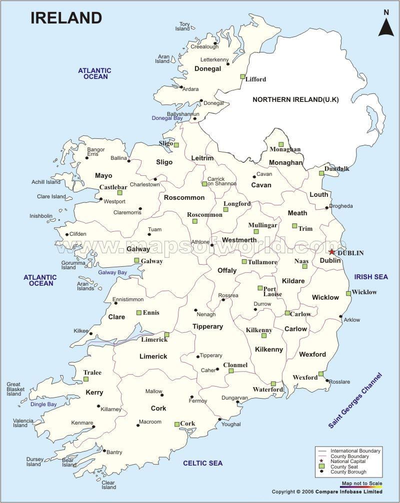 mapa ng pampulitikang mapa ng ireland