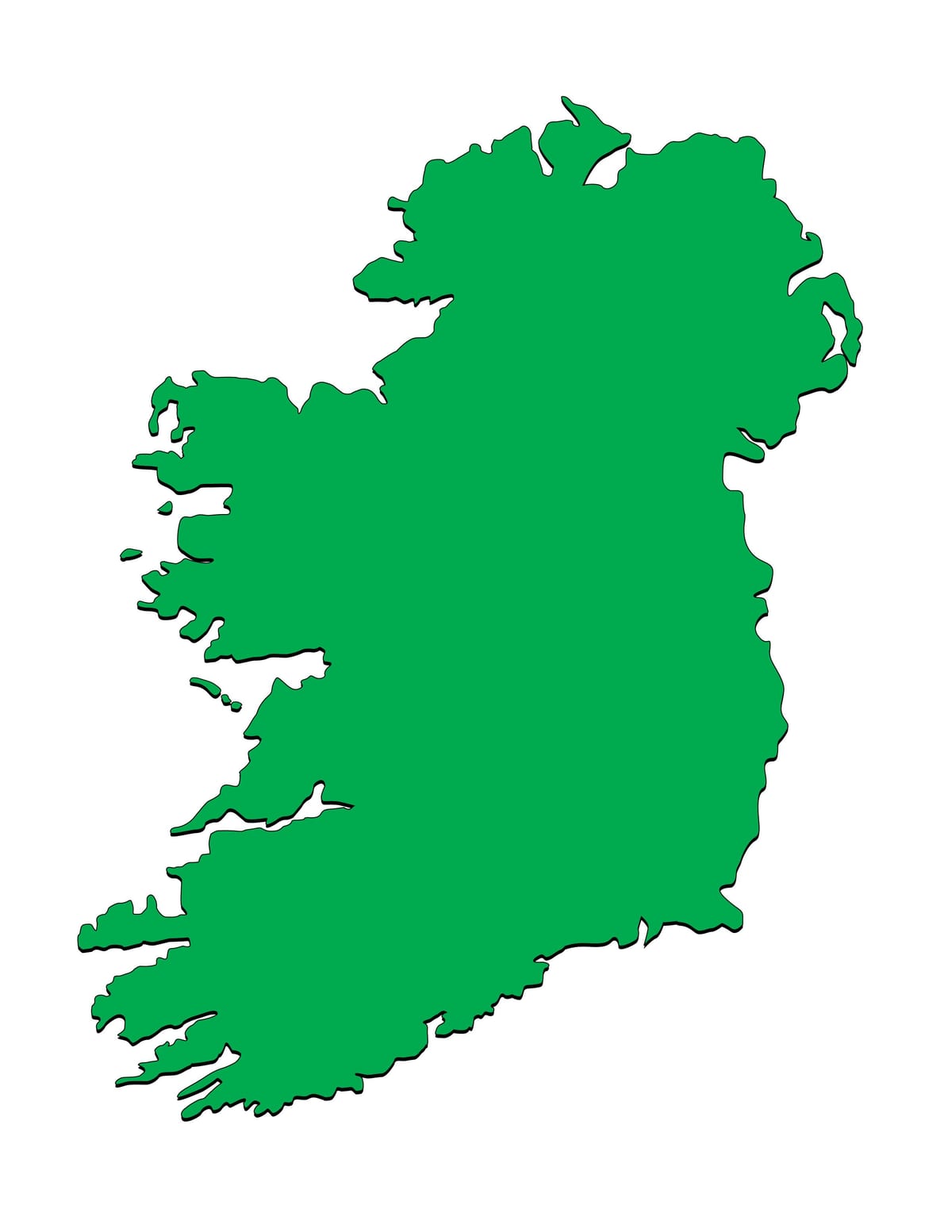 mapa ng ireland template
