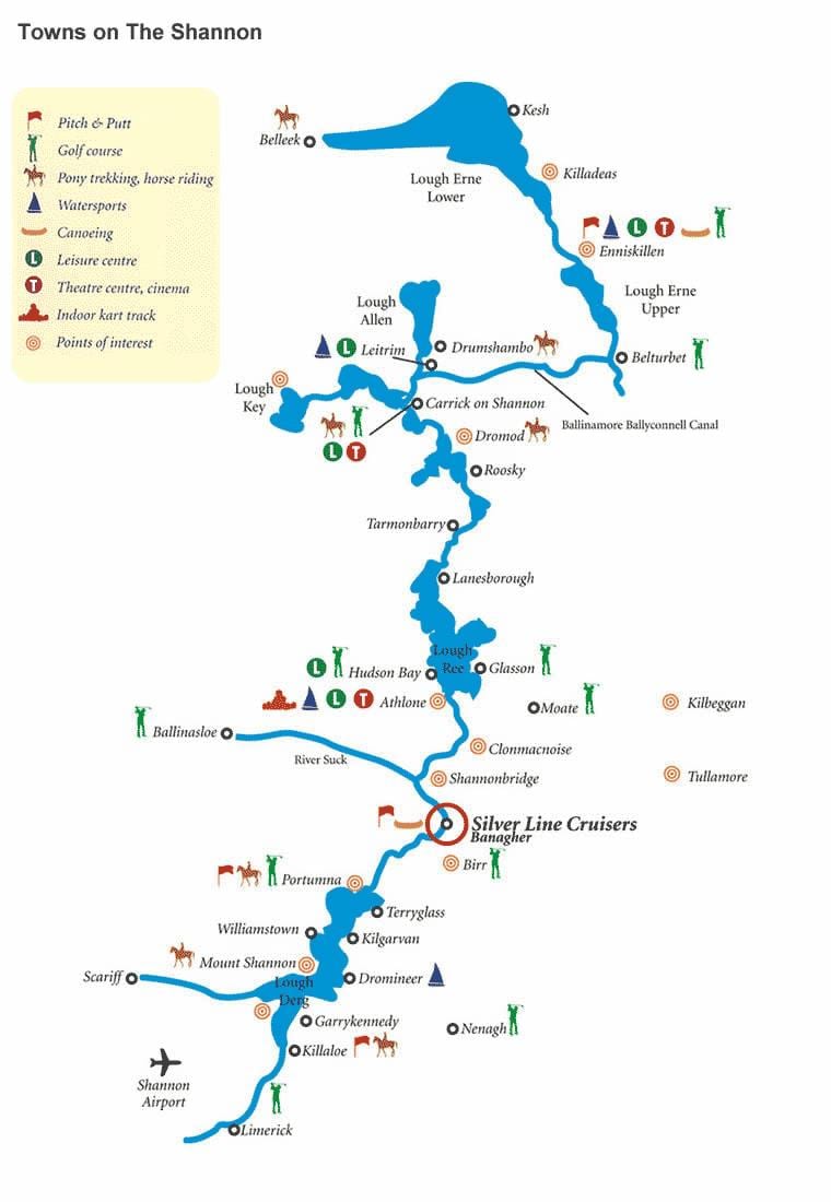 mapa ng river shannon mapa ireland