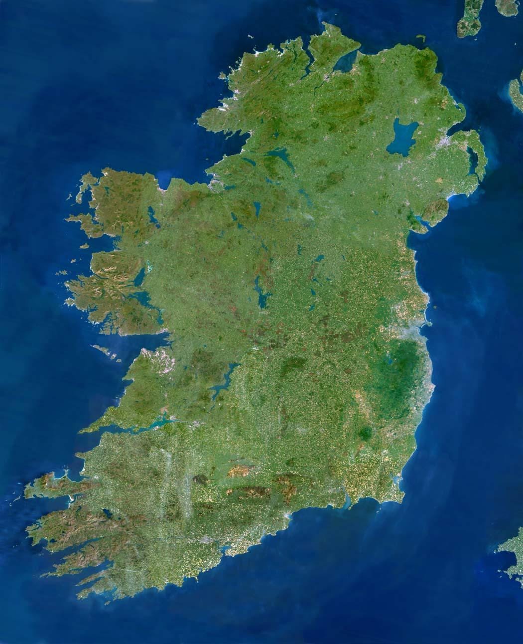 mapa ng satellite mapa ng ireland