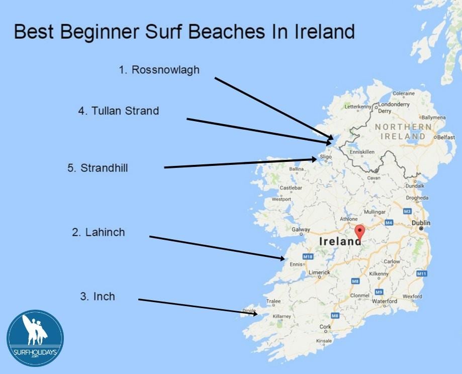 mapa ng surfing sa ireland