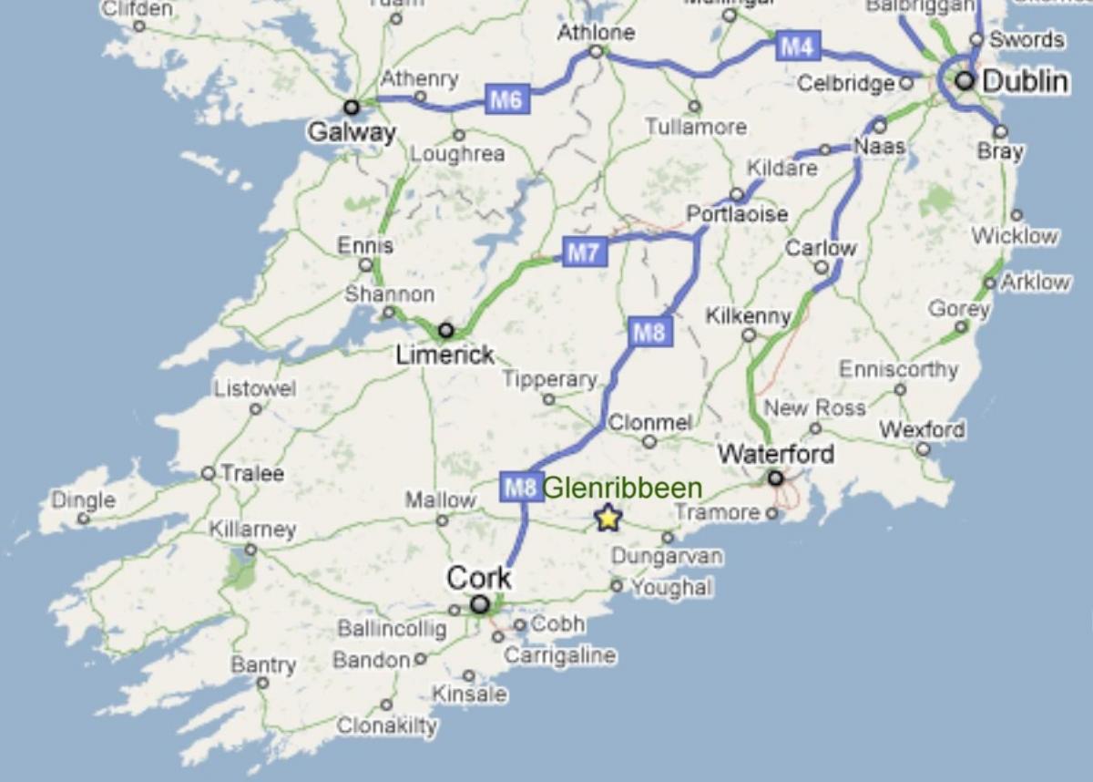 mapa ng timog kanlurang baybayin ng ireland