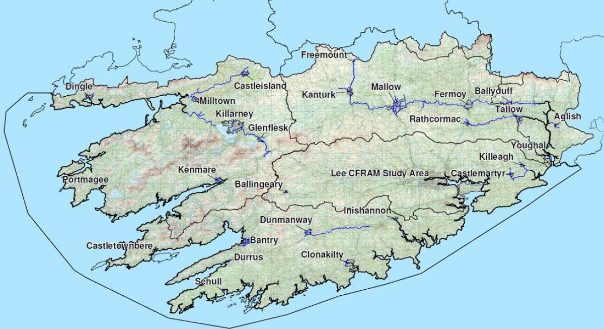 detalyadong mga mapa ng timog kanluran ng ireland
