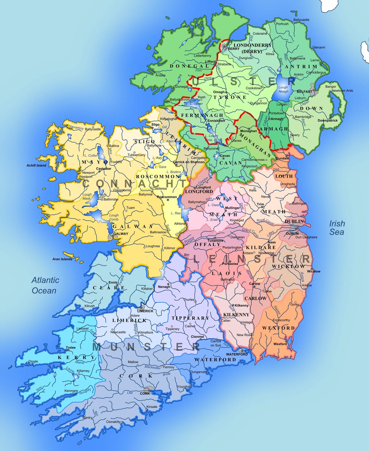 ireland mapa ng mga atraksyong panturista