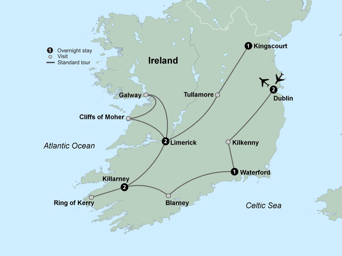 mapa ng mga turista mapa ng timog ireland
