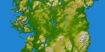 Ireland bundok mga saklaw ng mapa