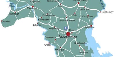 Mapa ng county roscommon ireland
