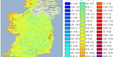 Bilis ng hangin mapa ireland