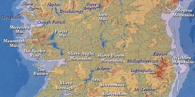 Mapa ng ireland bundok 
