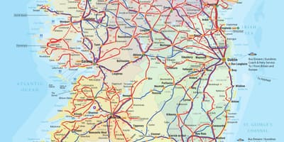 Ireland bus ruta sa mapa