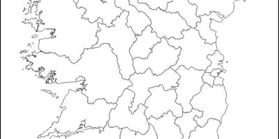 Blangkong mapa ng ireland sa county hangganan