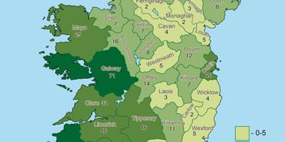 Mapa ng ireland sa heograpiya 