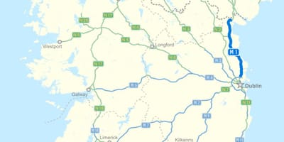 Mapa ng ireland motorway