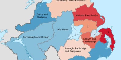 Northern ireland sa isang mapa