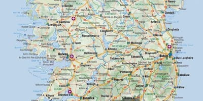 Ireland mapa sa paglalakbay
