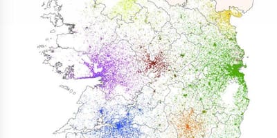 Ireland populasyon density mapa
