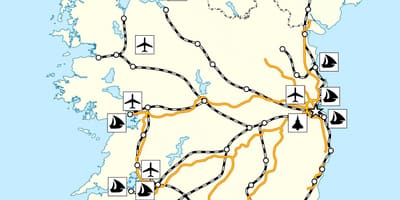 Mapa ng ireland sa transportasyon
