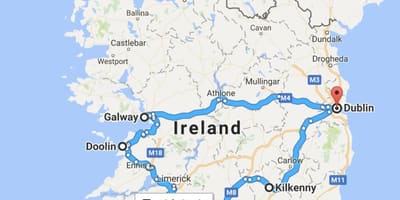 Mapa ng ireland trip planner