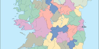 Mapa ng ireland vector mapa