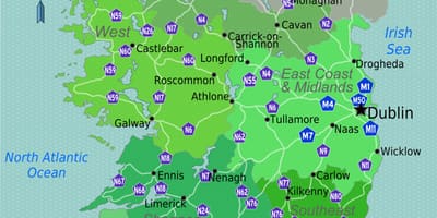 Mapa ng makulay na mapa ng ireland