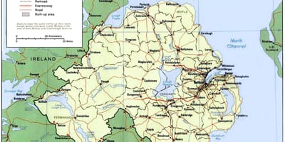 Northern ireland mapa ng lungsod
