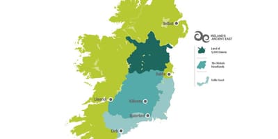 Mapa ng mapa ng ireland sa east coast