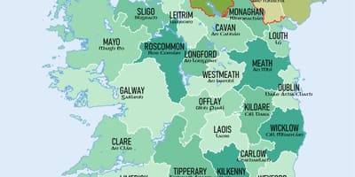 Ipakita ang mapa ng ireland sa mga county sa mga ito